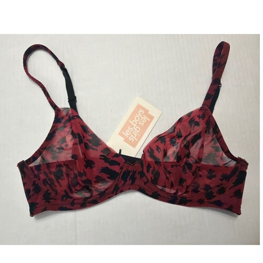 Les Girls Les Boys Animal Chilli Red Non Padded Bra 34B underwire